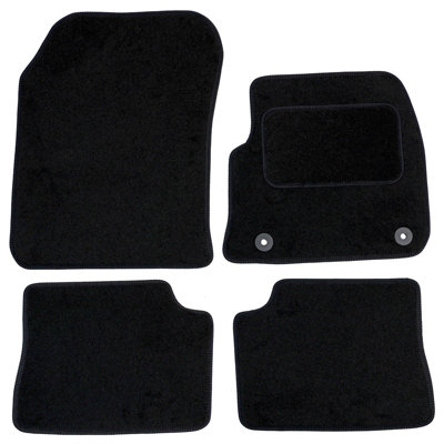 Actiasmat Black Vauxhall Mokka E 2021 Onwards Carpet Tailored Car Mats, Set Of With Heel Pad & Eyelets Size 4