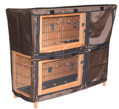 Actiaspet Wooden Rabbit Hutch 4Ft Two Tier With Waterproof Cover from B&Q