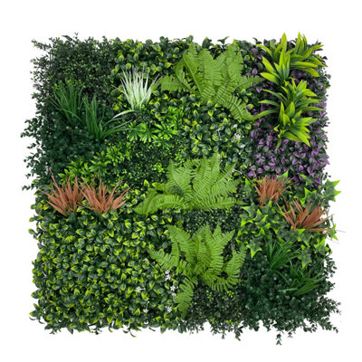B&Q -  Artificial Plant Flower Wall Panels Realistic Indoor  Outdoor Greenery 1M X 1M For HomeGardenOffice Decor
