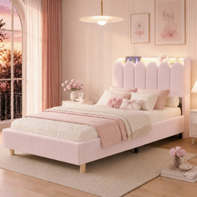 Aka Upholstered Platform Bed With Storage - Light Pink - Image 3