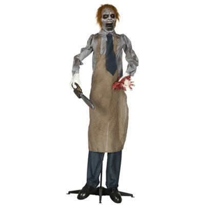 Aka Unisex Khaki Halloween Animatronic Chainsaw Killer, Light-Up Eyes, Sound & Motion In - Image 3