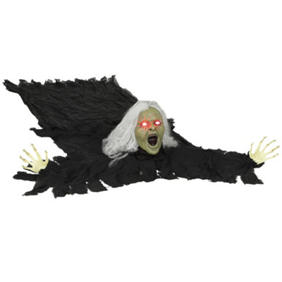 Aka Halloween Animated Crawling Zombie, Glowing Led Eyes, Battery Operated - Black - Image 3