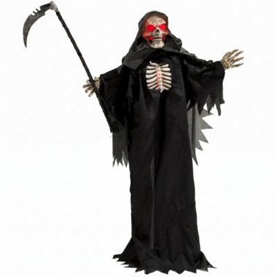 Aka Unisex Black Animated Grim Reaper Halloween Decoration, Sound & Touch Activation In - Image 3