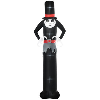Aka Inflatable Halloween Ghost, Hat & Built-In Led Lights - Black - Image 3