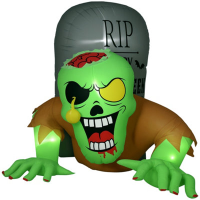 Aka Unisex Green Halloween Inflatable Ghost & Tombstone, Led Lights In - Image 3