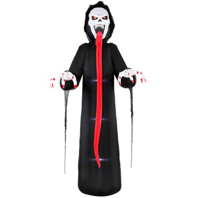 Aka Unisex Black Halloween Inflatable Skeleton, Built-In Led Lights In - Image 3