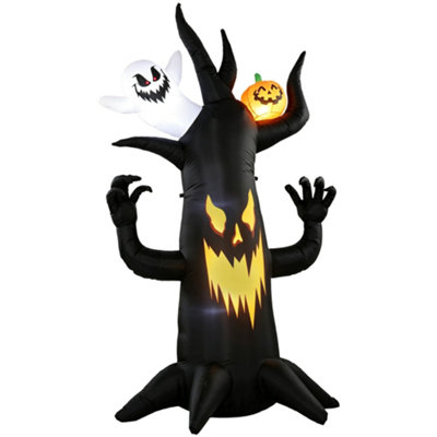 Aka Unisex Black Halloween Inflatable Spooky Tree, Ghost & Pumpkin In - Image 3