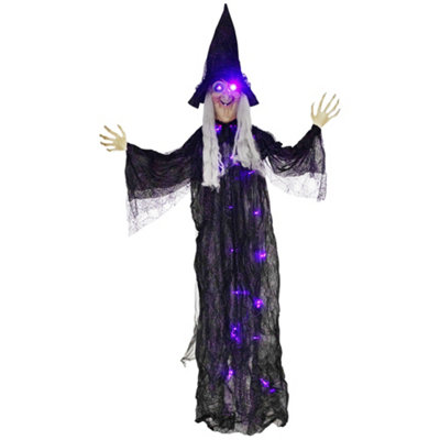 Aka Unisex Black Animated Hanging Witch, Glowing Led Eyes In - Image 3