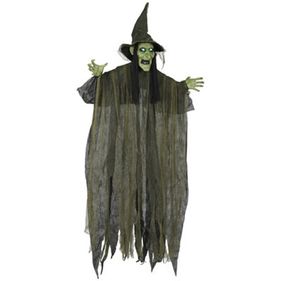 Aka Unisex Green Hanging Animated Witch, Glowing Led Eyes In - Image 3
