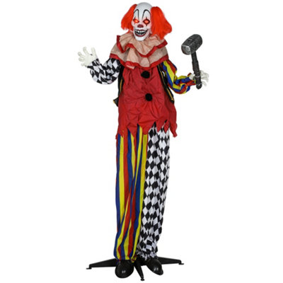 Aka Animated Clown, Hammer, Red Light-Up Eyes, Sound & Moving Arms - Multicolour - Image 3
