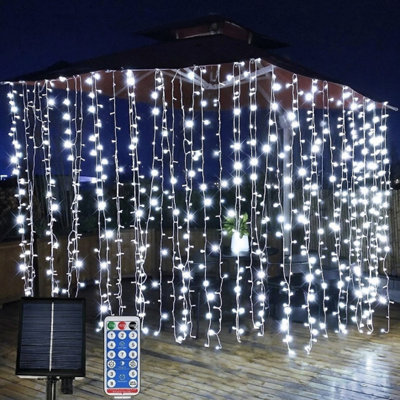 Aka Unisex Cool White Solar Hanging Curtain Fairy String Lights Garden Cold White In - Image 2