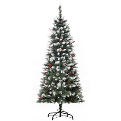 Aka Unisex Green Artificial Pencil Christmas Tree, Berries, Pinecones 5Ft - Image 3
