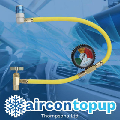 Car Aircon Regas R134A Compatible Filling Hose & Gauge Professional Type from B&Q