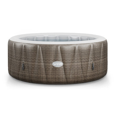 Wave Spas Wave Atlantic 6-Person Round Inflatable Hot Tub & Spa130-Jet Massage SystemEnergy-EfficientBrown Rattan from B&Q