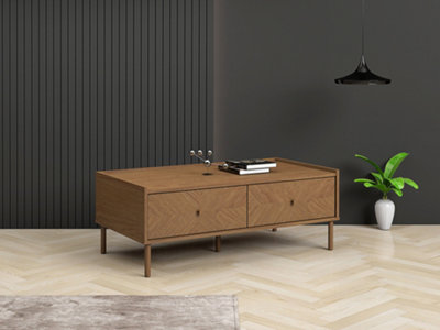 B&Q -  Coffee Table With 2 Drawers In Light Oak
