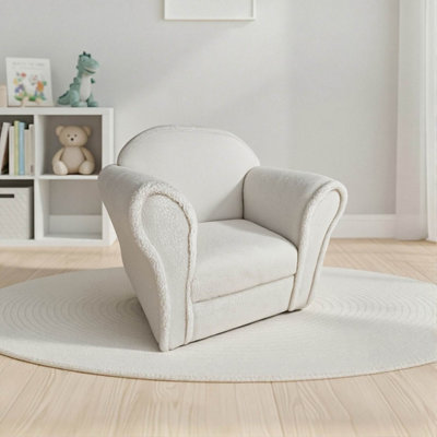 Kidsaw White Kids Mini Chair Sofa Lamb - Off