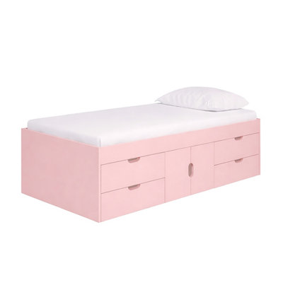 KIDSAW Captain's Single Cabin Bed 3ft - Pink - Oak/Chipboard - Image 4