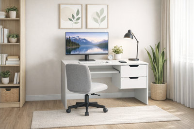 Kidsaw Modern Home Office Desk With Storage DrawersWhite
