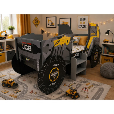 Kidsaw Monster Jam Digatron Jcb Single Bed - Grey - Image 5