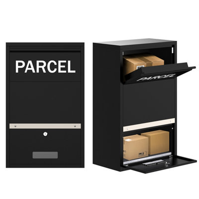 Belofay Outdoor Lockable Steel Parcel Delivery Box. - Black / 75.0Cm / 26.6Cm / 26.5Cm - Image 3