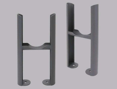 B&Q -  Anthracite Floor Mounting Feet For Cast Iron Traditional Triple Column RadiatorPair
