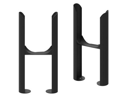 B&Q -  Black Floor Mounting Feet For Cast Iron Traditional Triple Column RadiatorPair
