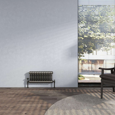 B&Q -  Raw Metal Double Column Horizontal Cast Iron Radiator(H) 300 X (W) 590mm