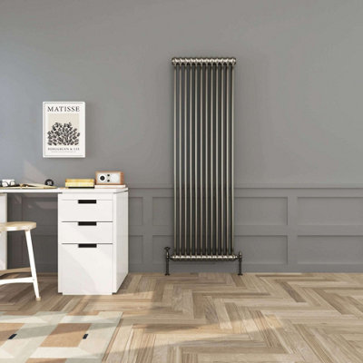 G-Rad Raw Metal Double Column Vertical Cast Iron Radiator(H) 1800 X (W) 550mm from B&Q