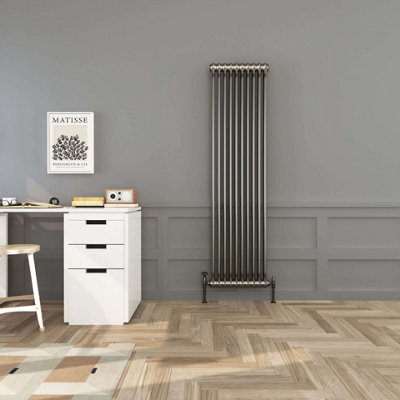 G-Rad Raw Metal Double Column Vertical Cast Iron Radiator(H) 1800 X (W) 460mm from B&Q