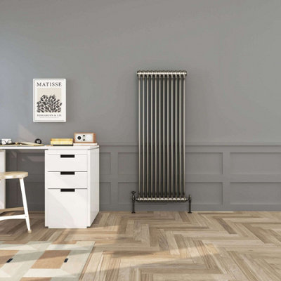 G-Rad Raw Metal Double Column Vertical Cast Iron Radiator(H) 1500 X (W) 550mm from B&Q
