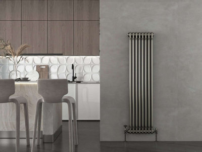 G-Rad Raw Metal Triple Column Vertical Cast Iron Radiator(H) 1500 X (W) 375mm from B&Q