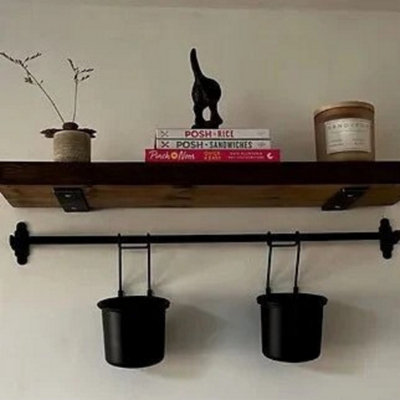 B&Q -  Swedish Pine Shelves With Steel Brackets1M(L)