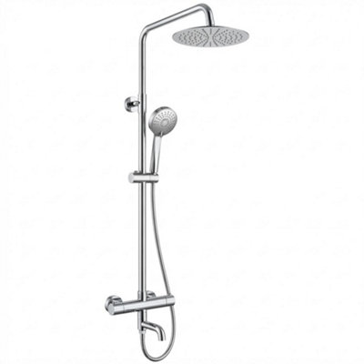 ARKO BATHROOM Arko Thermostatic Round Mixer Shower With Bath Filler Tap,rainfall & Handheld Shower SetThermostatic Bath& Shower SystemChrome