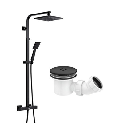 Arko Bathroom Thermostatic Mixer Shower With Shower Waste,twin Head & Riser Rail from B&Q