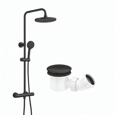 Arko Bathroom Thermostatic Mixer Shower With Shower Waste,twin Head & Riser Rail from B&Q