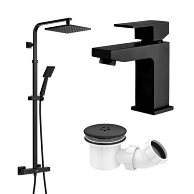 ARKO BATHROOM Arko Basin Mixer Tap And Mixer Shower Set With Shower WasteWaterfall Bathroom Sink Taps And Shower With WasteBathroom Taps Set from B&Q