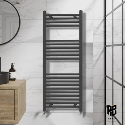 ARKO BATHROOM Arko Heated Towel RailsTowel RadiatorWall Mounted Ladder Radiators 600X1200mm ,black from B&Q