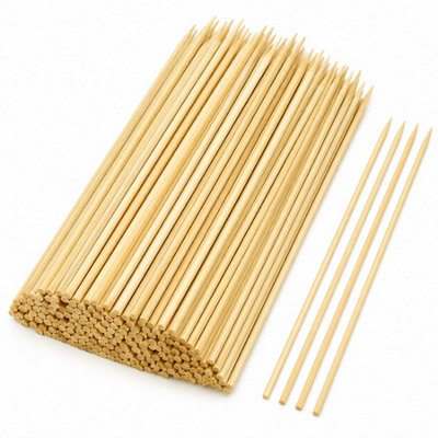 B&Q -  300 Bamboo Bbq Skewers 30CmLong Wooden Kebab Sticks For Bbq GrillMeatVeg & FruitStrong Natural Bamboo