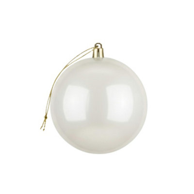 Shatchi 25Cm White Glossy Christmas BaublePremium Bauble & Home Décor Ornament from B&Q