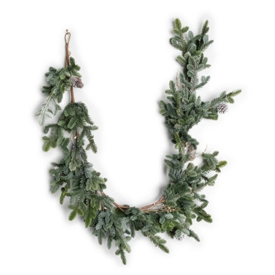Shatchi 180Cm Cypress Pine Garland Realistic Greenery With Pine Cones Winter Christmas Decoration For Doorways from B&Q