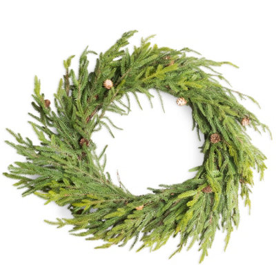 Shatchi Araucaria Wreath Set 80Cm Hanging Wreaths Pe Artificial Green Wreath For Decor from B&Q