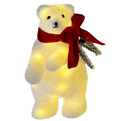 B&Q -  20Cm Battery Operated 20 Led Light Up Polar Bear Christmas DecorationWarm White