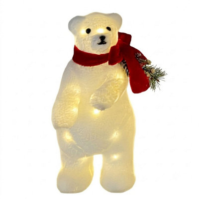B&Q -  30Cm Battery Operated 30 Led Light Up Polar Bear Christmas DecorationWarm White