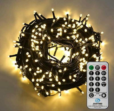 B&Q -  720 Led Outdoor Christmas Fairy Lights 29M Warm White Cluster String Lights With Remote