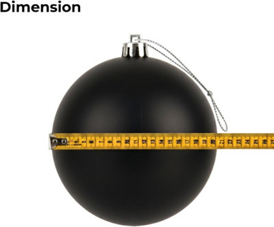 Shatchi 20Cm Black Mat Christmas BaublePremium Bauble & Home Décor Ornament from B&Q