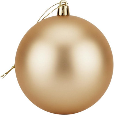 Shatchi 20Cm Champange Mat Christmas BaublePremium Bauble & Home Décor Ornament from B&Q