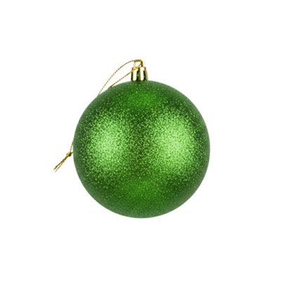 Shatchi 20Cm Dark Green Glitter Christmas BaubleChristmas Tree & Home Décor Ornament from B&Q
