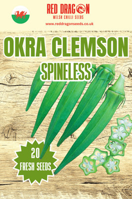 Okra Clemson Spineless Seeds20 Fresh Seeds from B&Q