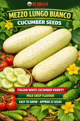 B&Q -  Mezzo Lungo Bianco Cucumber Seeds For Kitchen Garden Growing