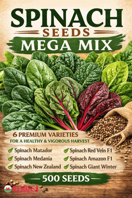 B&Q -  Spinach Seeds Mega Mix  6 Variety Spinach Seed Collection For Leafy Green Harvests